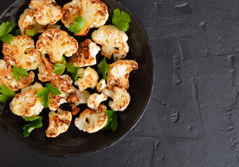 Fried cauliflower on plate
