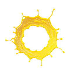 Orange juice splash. 3d illustration of liquid