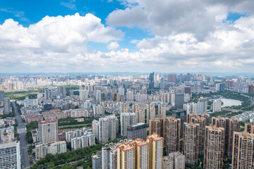 Nanning  city  skyline buildings in Guangxi china 