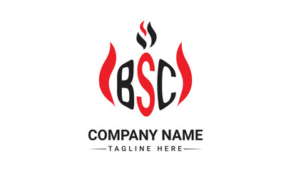 Creative polygon BSC three letter logo design