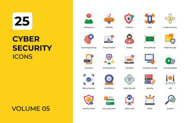 Cyber security icons collection.