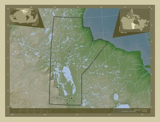 Manitoba, Canada. Wiki. Labelled points of cities