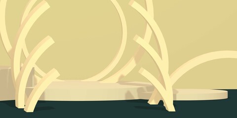 Abstract 3d rendering. Luxury green geometric background, for product promotion, advertising presentation and wallpaper.