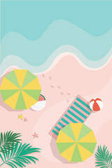 Fresh Summer Refreshing Beach Swimming Flat Illustration