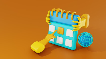 3d illustration to make appointment date