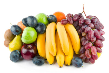Set of fruits isolated on white .