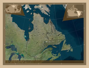 Quebec, Canada. Low-res satellite. Major cities