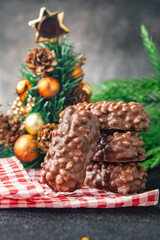 chocolate christmas cookie sweet dessert dessert holiday meal food snack on the table copy space food background 