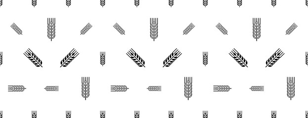 Wheat Ear Spica Icon Seamless Pattern Y_2202001