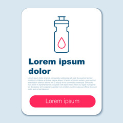 Line Fitness shaker icon isolated on grey background. Sports shaker bottle with lid for water and protein cocktails. Colorful outline concept. Vector