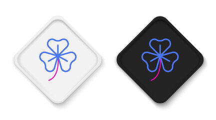 Line Clover trefoil leaf icon isolated on white background. Happy Saint Patricks day. National Irish holiday. Colorful outline concept. Vector