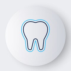 Line Tooth icon isolated on white background. Tooth symbol for dentistry clinic or dentist medical center and toothpaste package. Colorful outline concept. Vector