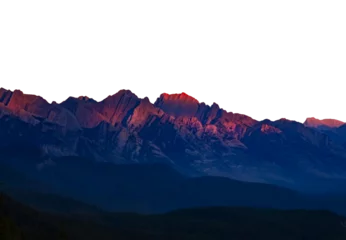 Rolgordijnen Isolated Colorful Rocky Mountains At Sunset © Joshua