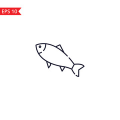 Fish line icon isolated sign symbol Vector