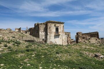 Fototapeta na wymiar Ruins of the ghost town Craco in Italy