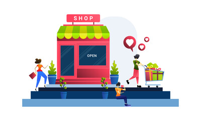 shopping activity in a shop