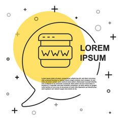 Black line Browser window icon isolated on white background. Random dynamic shapes. Vector