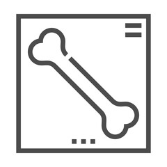 X ray, pixel perfect, editable stroke, up scalable square line vector icon.