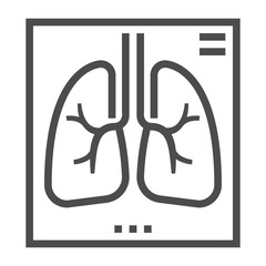 Lung scan, pixel perfect, editable stroke, up scalable square line vector icon.