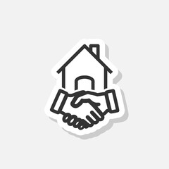 Real estate deal icon isolated on white background