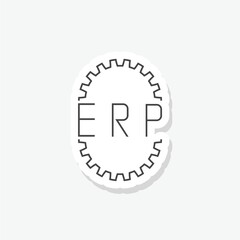 Erp gear sticker icon isolated on white background