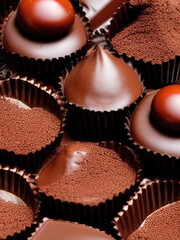 close up of chocolate truffles