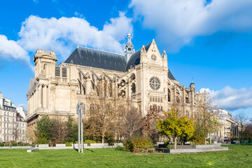 Fototapeta premium Paris, the Saint-Eustache church, new the Halles, in the historic center 
