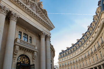 Paris, the Bourse du commerce, stock exchange, beautiful building at les Halles in the center
