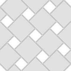 Seamless pattern of paving slabs. Large and small squares. Simple wallpaper with diagonal geometric print. Monochrome vector background.