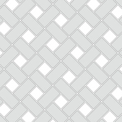 Seamless pattern of paving slabs in the form of squares and rectangles. Simple wallpaper with diagonal geometric print. Monochrome vector background.