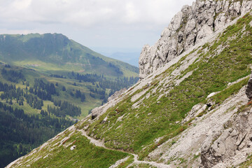Fototapeta na wymiar The view from Gosaukamm mountain ridge, Germany 