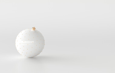 3d rendering Christmas balls. Winter New Year holiday ornaments on white background
