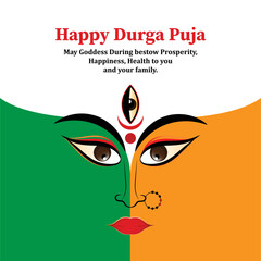 happy Durga puja, subh Navratri, festival illustration, Durga puja banner, poster, greeting card, Durga puja social media post, brochure, holy banner, vector puja banner, Hindu holiday banner, stories