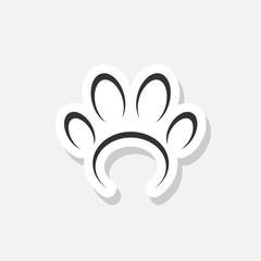 Footprint, foot, footstep, paw print icon sticker isolated on white background