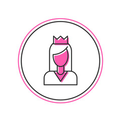 Filled outline Princess icon isolated on white background. Vector