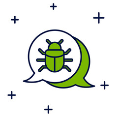 Filled outline System bug concept icon isolated on white background. Code bug concept. Bug in the system. Bug searching. Vector
