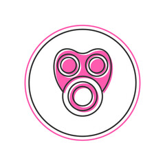 Filled outline Gas mask icon isolated on white background. Respirator sign. Vector