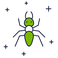 Filled outline Ant icon isolated on white background. Vector