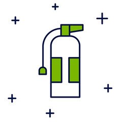 Filled outline Fire extinguisher icon isolated on white background. Vector