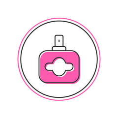 Filled outline Perfume icon isolated on white background. Vector