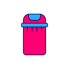 Filled outline Trash can icon isolated on white background. Garbage bin sign. Recycle basket icon. Office trash icon. Vector