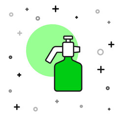 Filled outline Paint spray gun icon isolated on white background. Vector