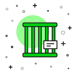 Filled outline Animal cage icon isolated on white background. Vector