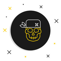 Line Skull icon isolated on white background. Happy Halloween party. Colorful outline concept. Vector