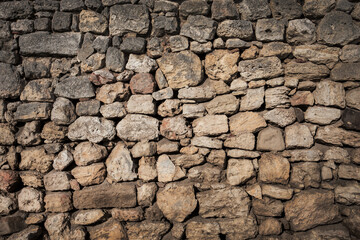 Old brick wall of rough stone
