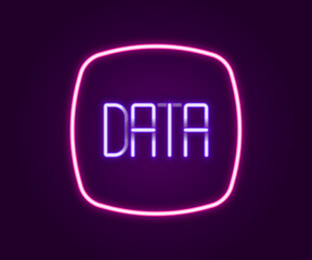 Glowing neon line Data analysis icon isolated on black background. Business data analysis process, statistics. Charts and diagrams. Colorful outline concept. Vector
