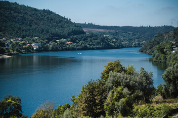 Fototapeta na wymiar View of the Douro River in the Douro Valley, Porto, Portugal.