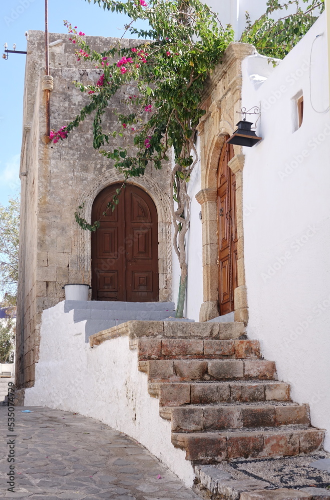 Poster haus in lindos auf rhodos