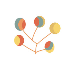 Abstract colorful plant. Transparent PNG.