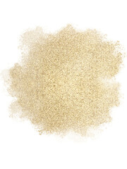 Gold paint splatter. Gold texture. Isolated png illustration, transparent background. Asset for overlay, montages, collages, patterns, designs.